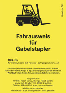 Fahrschule Gessner Fahrausweis für Gabelstapler