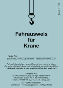 Fahrschule Gessner Fahrausweis für Krane